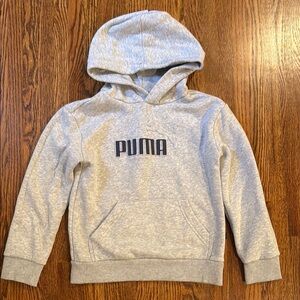Puma Light Heather Gray Pullover Hoodie with Logo